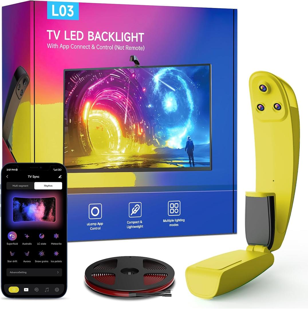 FFJ TV Backlight, 18ft RGB LED Strip Lights That Change with 7585 Inch Screen, Smart App Control, Music Sync, for Home Decoration  Upgraded Version