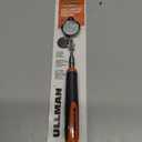 Ullman Devices HTE-LT2 Round Inspection Mirror - Swivel Free LED Telescopic Mirror with Quick Release Tab, Stainless Steel Handle