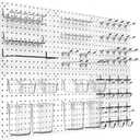 Daanxw Peg Board Kit, Includes Pegboard and Accessories,with Hooks and Bins,Peg Board Wall Organizer for Office,Ornaments Display,Crafts Organization (129, White)