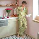 Unisex Ultra Soft Pajama Set, Valentines Pajamas, Soft Warm Matching Sleepwear Gift for Women Men (Green, M)