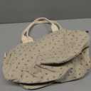 Bluboon Lunch Bag for Women Men Cute Corduroy Lunch Tote Bags Reusable Insulated Lunch Box Large Capacity Reusable Insulated Cooler for Work Picnic or Travel (Medium(10L), Red Flower Beige)