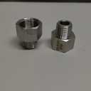 Forged Reducer Adapter Fitting - Stainless Steel 304 Reducing Pipe Connector, 3/4" NPT Female x 1/2" NPT Male (pack of 2)