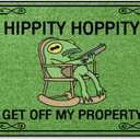 Wulidrom Doormat Hippity Hoppity Get Off My Property Rug for High Traffic Areas