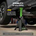 Jack Stands, 6 Ton (13,000 lbs) Capacity Heavy Duty, Double Locking Pin Safety, 14.2-23 Inch Adjustable Height Car Jack Stands for SUV, Truck, Van, Jeep, UTV/ATV - Pair (Green-Black)