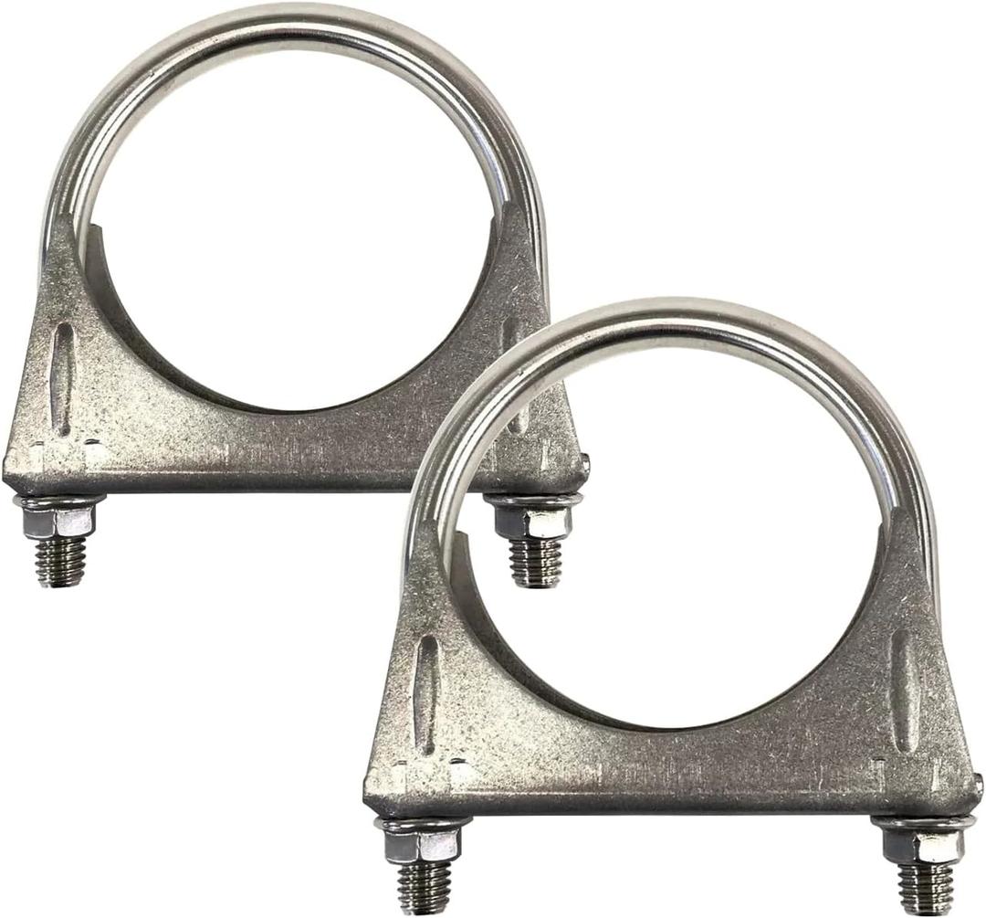 Universal Heavy Duty 3 Inch 76mm Exhaust U Bolt Clamp Stainless Steel Saddle Design with Reinforced Ribs