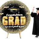 6.5FT Graduation Round Arch Backdrop Cover for Circle Arch Stand Wrinkle Resistant Circle Arch Backdrop Cover for Class of 2025 School Grad Party Decorations