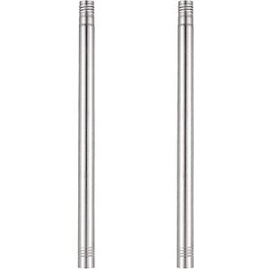 1FT Stainless Steel Extension Rods for 1 Inch Diameter Silver Curtain Rod Kit - Easy to Install for Extending Curtain Rods - Silver (2 Pack)