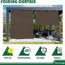 6'Wx6'H Patio Shades Roll Up Outdoor 240GSM Foldable Roller Shades Exterior Porch Blinds Sun Screen for Outside Deck Pergola Balcony, Brown