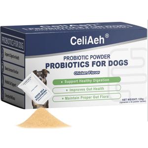 Probiotics for Dogs Dog Digestion Gut Probiotic Powder Cat Dog Probiotic Supplement Skin Coat Supplement for Dogs Digestive and Immune Support Digestive Enzymes with Chicken Flavor