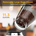 Conical Burr Coffee Grinder with 40mm Stainless Steel Burr, 34 Grind Settings Anti-static, Electric Espresso Grinder for Home Use Perfect for Espresso, Drip Coffee, French Press & Cold Brew, White