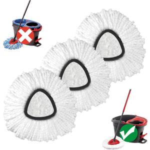 Mop Replace Head, 3 Pack Spin Mop Replacement Head Easywring 1-Tank System, Easy Cleaning, Microfiber, Machine Washable