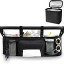 Double Stroller Organizer for Bob Duallie and Baby Jogger City Mini GT2, Double Jogging Stroller Caddy with 2 Insulated Cooler Pockets & Detachable Bag