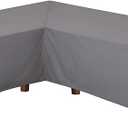 PATIOASIS Grey Outdoor V-Shaped Sofa Cover 102''L x 102''W x 35.5''D x 31/26''H Waterproof Sectional V Shape Patio Furniture Cover All Weather Proof
