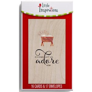 DaySpring - Little Inspirations - O Come Let Us Adore Him - 16 Christmas Boxed Cards, KJV (10369)
