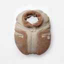 7AM Enfant Car Seat Covers - Cocoon Baby Cover for Boys & Girls, Rain & Snow Repellent, Breathable Windproof, Center Zipper, Universal Fit for Infant Car Seat (0-12M) (Oat, Applique Cacao)