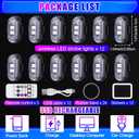 Xuhal 12 Pcs Magnetic Wireless LED Strobe Lights with Remote Control 8 Color RGB High Brightness Waterproof Anti Collision USB Emergency Warning Light for Car Motorcycle RC Aircraft Bike