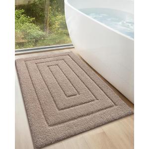 Color&Geometry Large Bath Mats for Bathroom Non Slip, 24"x36" Taupe Bathroom Rugs Absorbent, Washable Bath Rugs Shower Mat Outside Shower