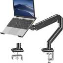 Laptop Stand Desk Mount, 2 in 1 Function, Gas Spring Arm Fits Max 17" Notebook and 32" Computer Screen, Single Monitor Mount with Laptop Tray, Holds up to 17.6lbs