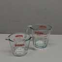 Pyrex Essentials (2-Pack) Glass Measuring Cups Set, (1 & 2 Cup) Measuring Cups For Prepping, Baking and Cooking, Preheated Oven, Dishwasher, Freezer, and Microwave Safe