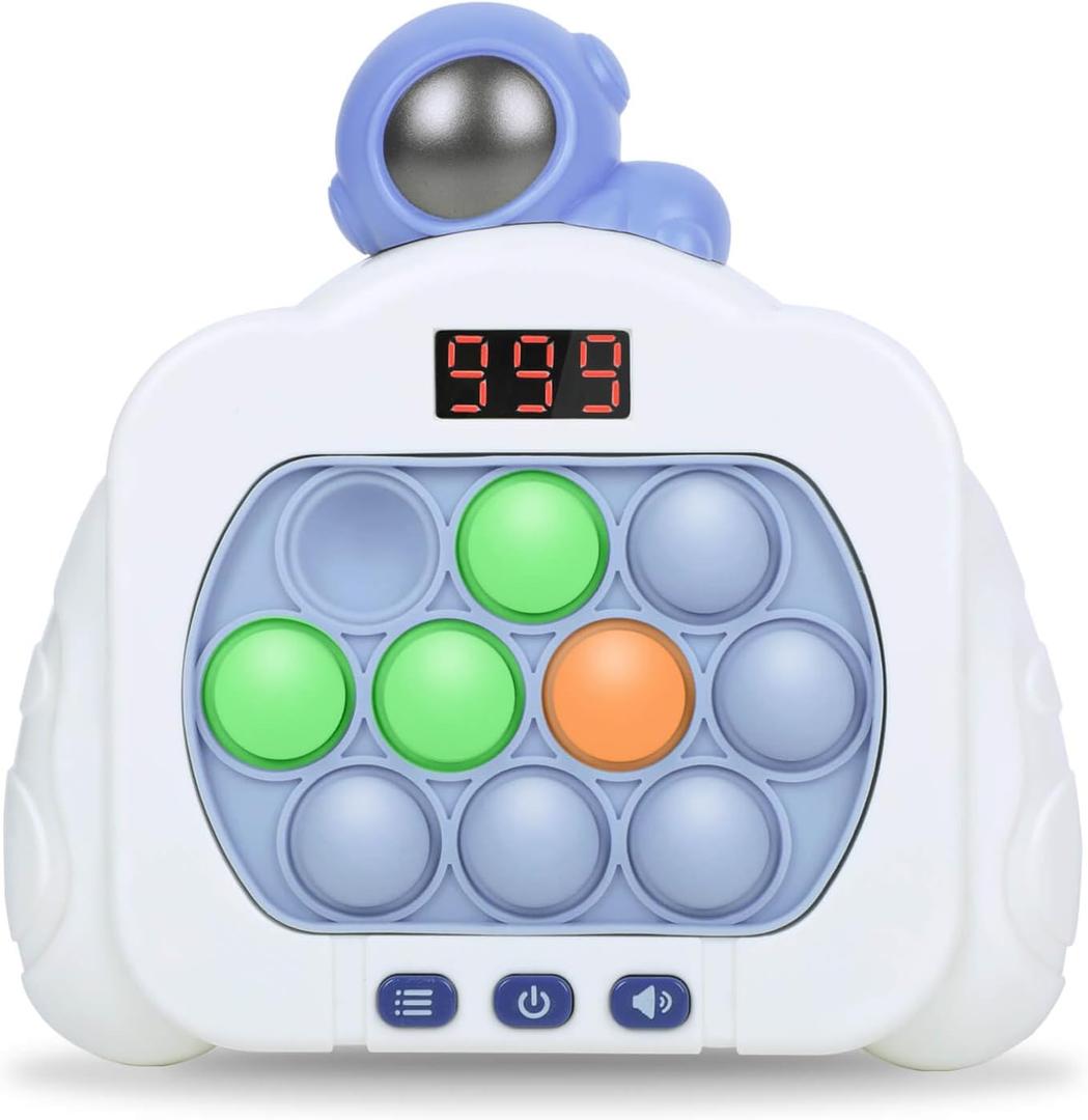 Quick Push Pop Fidget Toys for Kids & Adults, 12 Game Modes Upgraded Light Up Fast Push Bubble Handheld Toy, Stress Relief & Party Favors, Christmas & Birthday Gifts for 3-12 (Astronaut)