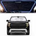 Car Windshield Sun Shade Umbrella - Custom-Fit for Chevrolet Silverado 1500&GMC Sierra 1500 2500 3500 2019-2026 Umbrella Sunshade,UV Protection & Heat Reflective,Keep Interior Cooler