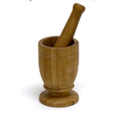 IMUSA USA Large Bamboo Mortar and Pestle, Brown