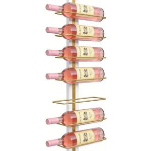 B4Life Wine Rack Wall Mounted for 9 Wine Bottles, Wood Wine Racks for Wall, Wine Holder Wine Bottle Racks for Kitchen, Dining Room, Bar-Dark Yellow