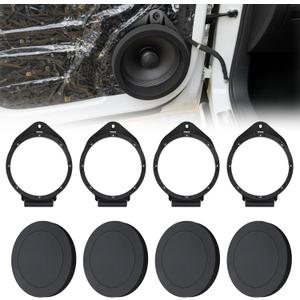 6.5" Speaker Adapter Spacer Ring with Foam Ring, Compatible with Chevy/Silverado/GMC/Buick/Cadillac 1995-2012, Aftermarket Door Speaker Bracket Mounting Kit, Enhanced Bass & Clarity, 4 Set