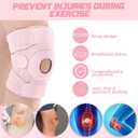 Foilswirl 1 Pcs Kids Knee Brace with Side Stabilizers Patella Gel Pads Adjustable Straps Youth Child Knee Brace Support for Meniscus Tear Sports, Meniscus Tear (Pink)