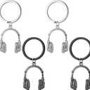 Sureio 4 Pcs Headphone Keychain Mini Music Keychain Singer Music Lover Dj Gifts Headset Keyring Party Favors Purse Bag Jewelry Accessories for Man and Women Graduation Gift