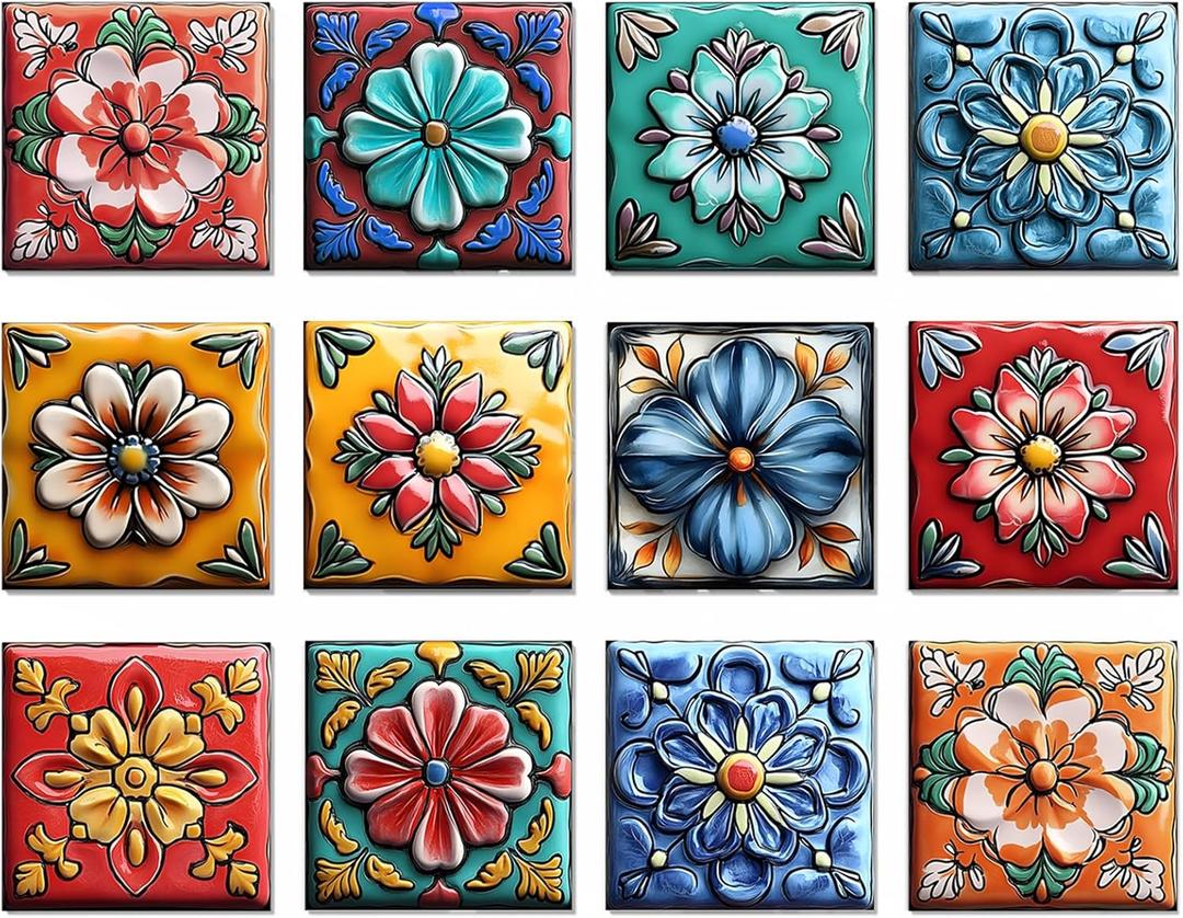 VICCI 24Pcs Peel and Stick Wall Decals 5.9 x 5.9 inch Tile Stickers for Kitchen Backsplash Bathroom Removable Home Decor