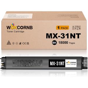 MX-31NT Black Toner Cartridge Compatible for Sharp MX-31NT for Sharp MX-2600N 2601N 3100N 3101N Printer (1 Black,18000 Pages)