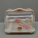 Baby Bottle Drying Rack Storage with 3 Brush, Nursing Bottle Storage Box Organizer with Cover, Portable Kitchen Cabinet Organizer, Durable countertop Dryer (Orange)