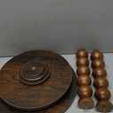 Fultyle Round Side Table, Small Drink Table for Small Spaces, Modern Accent Nightstand with Solid Wood Leg for Living Room, Bedroom, Corners, and Office (Rustic Brown)