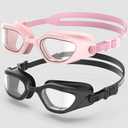 ZABERT Swim Goggles,W2 Swimming Goggles for Adult Men Women, Anti-fog UV Protection No Leaking