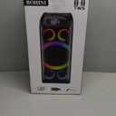 Bluetooth Speaker, 160W Peak Powerful Loud Stereo Sound Deep Bass Wireless Boombox Portable Large Party Speakers with Subwoofer TWS Pairing Dynamic LED Light for Outdoor Camping Backyard Events (Black)