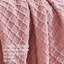 CREVENT Light Blush Pink Knit Throw Blanket for Couch Sofa Chair - Soft and Decorative for Spring Summer (50''X60'' Dusty Pink/Pale Pink)