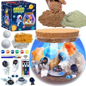 Astronauts Light Up Terrarium Kit for Kids DIY Space Toys Painting Kits Astronauts Toys Birthday for Boys and Girls Ages 4 5 6 7 8-12 Year Old - Kids Arts & Crafts Kit