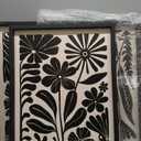 Abstract Floral Botanical Wall Art 16x24 Inch 3 Piece Black Vintage Boho Plant Flower Minimalist Wood Frame Sign Home Living Room Family Office Mid Century Print Wall Hanging Decor (Black)