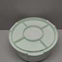 Round Cake Carrier Two Sided Cake Holder Serves as Five Section Serving Tray, Portable Fits 10 inch Cake, Box Comes With Handle, Container Holds Pies (Green)