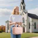 Bible Cover for Women Bible Case, Carrying Bag with 12 Highlighters and Index Bible Study Supplies journaling kit Mothers Day Christian Gifts for Women (Pink)