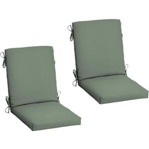 Arden 2-Pack earthFIBER Outdoor Patio Dining Chair Cushion, 20x44, Rain-Proof Seat Pad, Fade-Resistant Outdoor Cushion Sage Green Texture