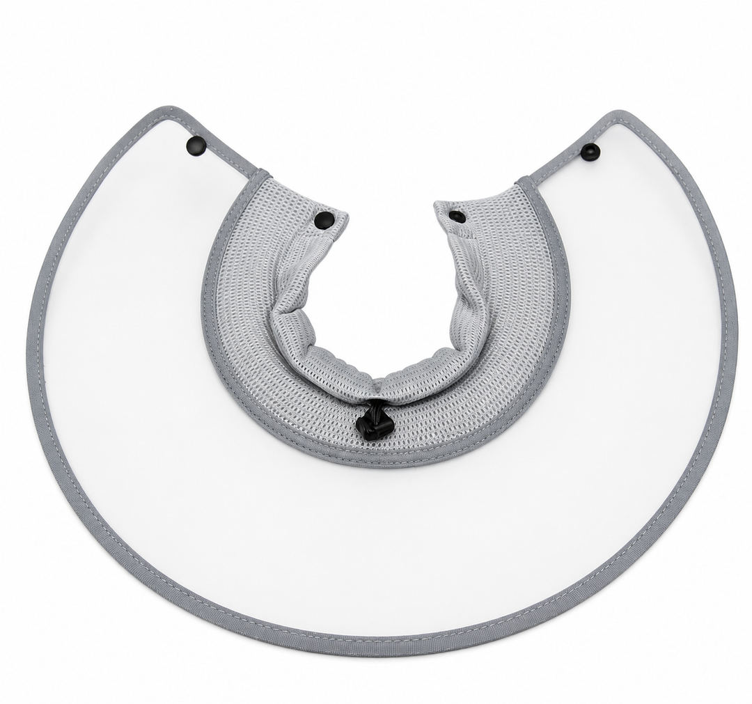 Adjustable Pet Recovery Collar, Soft Mesh Elizabethan Cone Collar for Cats and Small Dogs, Grey