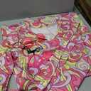 Deerjoke 60s 70s Disco Outfit Hippie Costume Women, 1970 Style Clothes Dress Accessories Jewelry Halloween, Pink, Small 