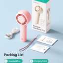 Aecooly Portable Handheld Turbo Fan [16H Max Cooling Time], 5 Speeds USB Rechargeable Mini Personal Battery Operated Small Pocket Cooling Fan GIfts for Women, Travel, Home, Office, Beach, Lash -Pink