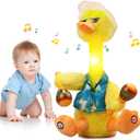 Talking Dancing Duck Toy, Repeating What You Say, Mimicking Toy Dancing Duck Baby Toys for Infants, Singing Duck Stuffed Animal Plush Toys, Baby Toys 6-12 Months Musical Interactive Tummy Time Gifts