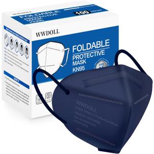 WWDOLL KN95 Face Mask 100 Pack, 5-Layers Breathable KN95 Masks, Purple