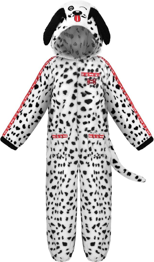 ReliBeauty Dalmatian Costume Kids Puppy Costume Toddler Dalmatian Boys and Girls Halloween (7-8/130)