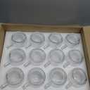 12 PACK Premium Glass Coffee Mugs with Handle, 12 OZ Classic Vertical Stripes Glass Coffee Cups, Transparent Tea Cup for Hot/Cold Beverages, Glassware Set for Americano, Latte, Cappuccino