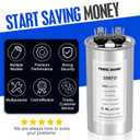 2 x 30 uF/MFD Capacitor for AC, 370 or 440 VAC CBB65 Dual Run Round Capacitors for AC Motor Run, Fan Start, Condenser Straight Cool, Heat Pump, Air Conditioner, and Pool Pump